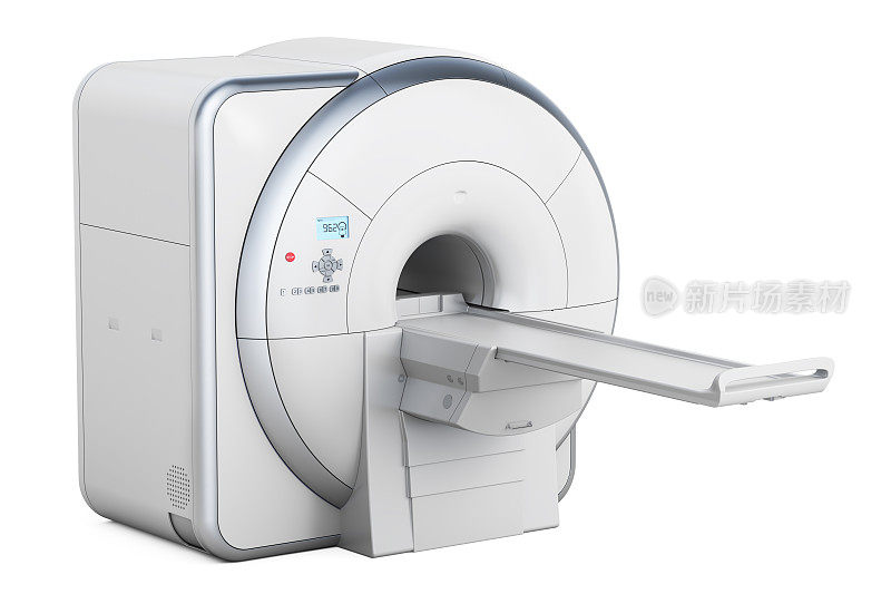 磁共振成像扫描仪MRI, 3D渲染孤立的白色背景